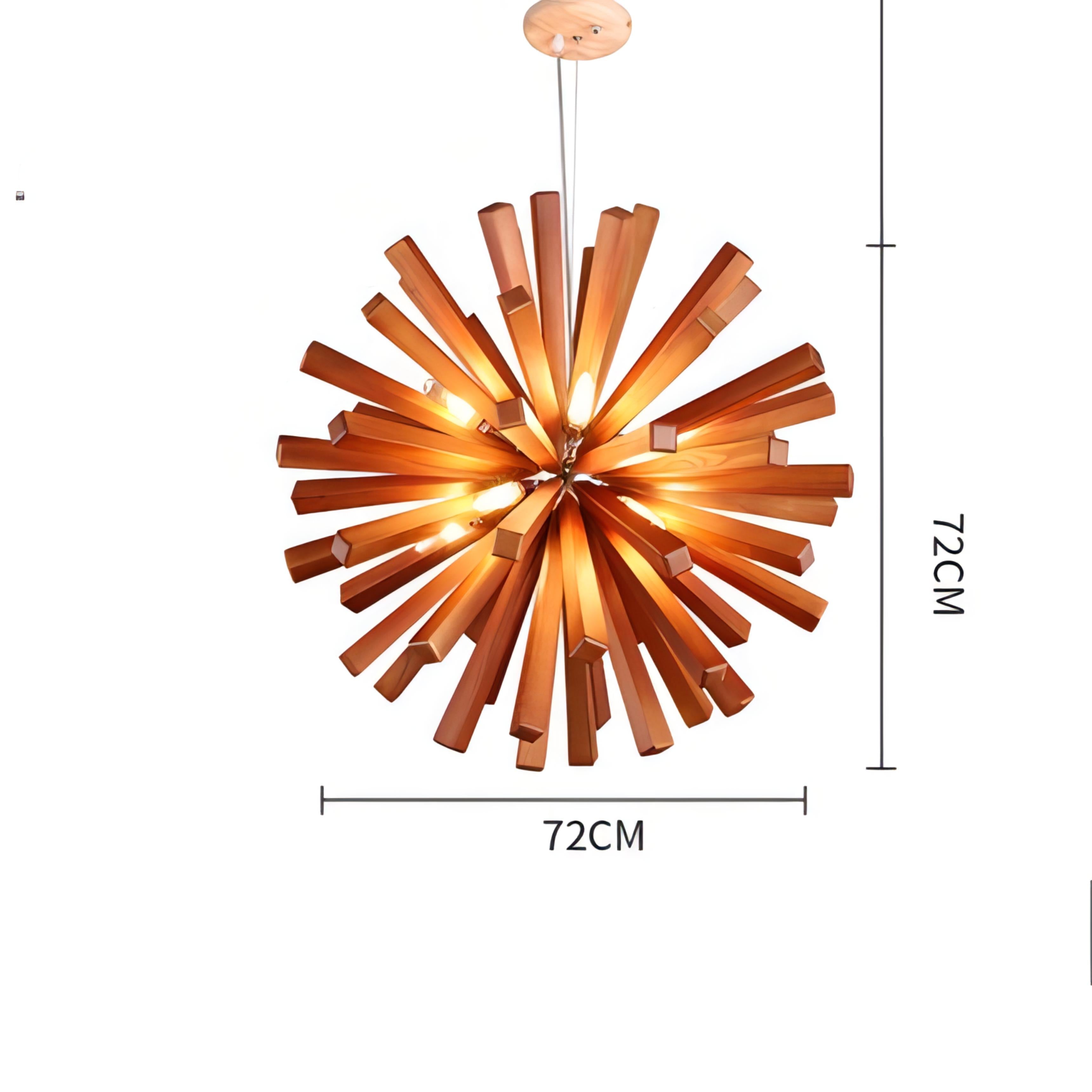 Miekah - Wooden Star Hanging Ceiling Light