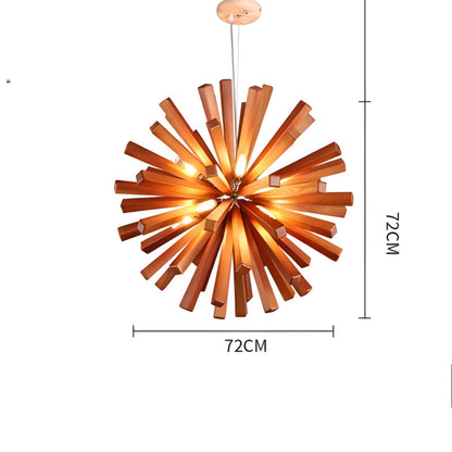 Miekah - Wooden Star Hanging Ceiling Light