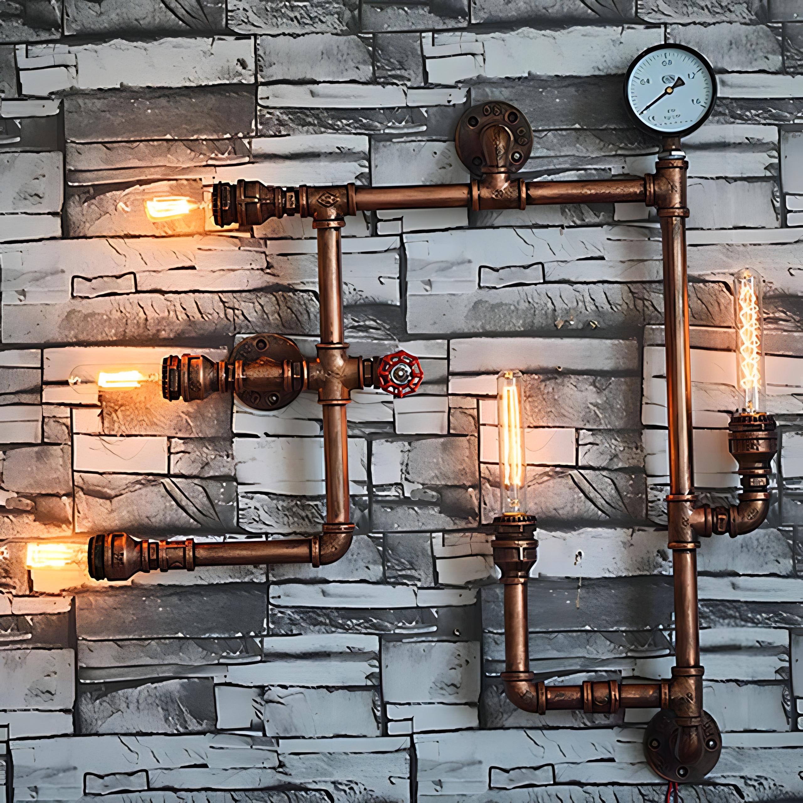 Vica - Industrial Water Pipe Wall Light