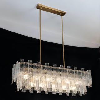 Riva - Multi Layer Gold Clear Glass Ceiling Chandelier