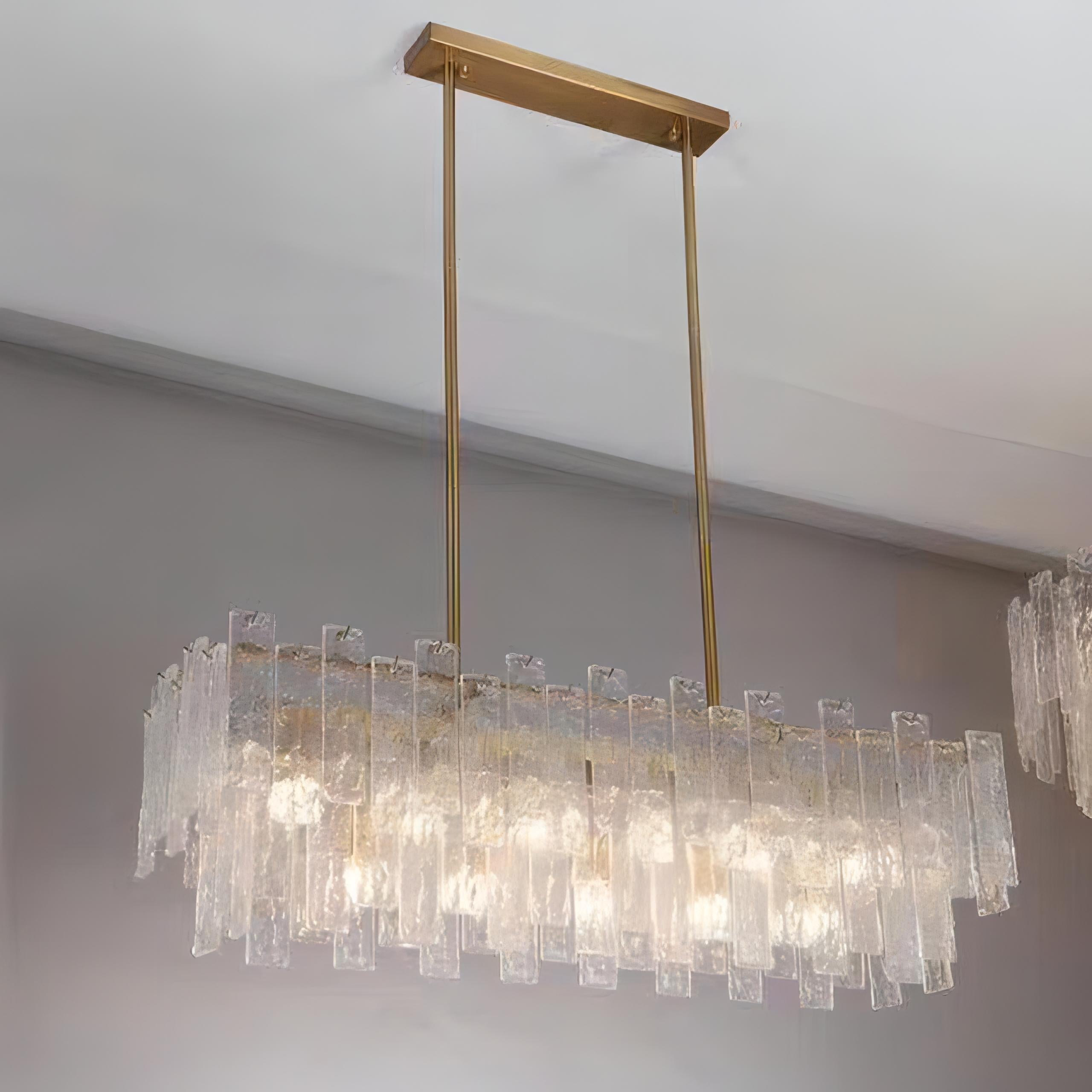 Riva - Multi Layer Gold Clear Glass Ceiling Chandelier
