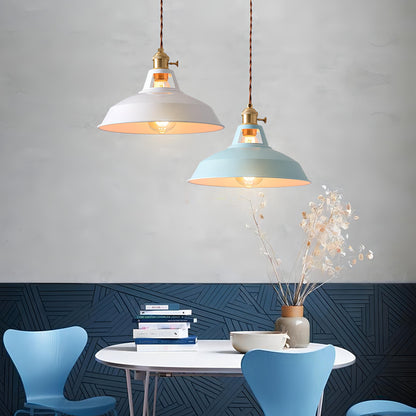 Heidi - Modern Nordic Round Pan Retro Hanging Ceiling Pendant Light