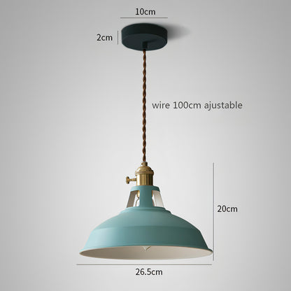 Heidi - Modern Nordic Round Pan Retro Hanging Ceiling Pendant Light
