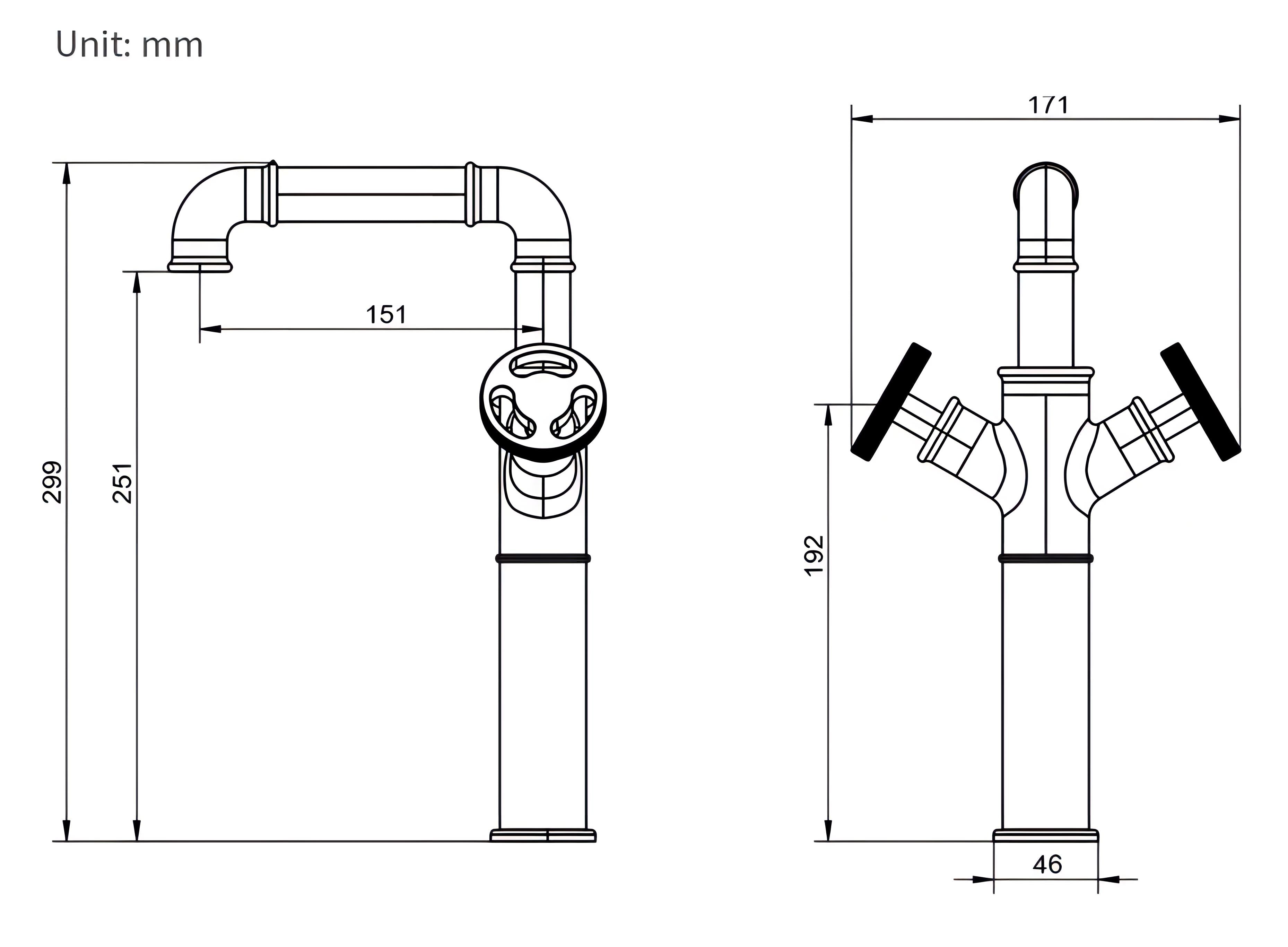 Presley - Industrial Brass Mixer Tap