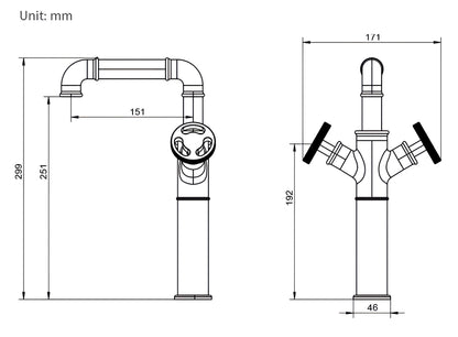 Presley - Industrial Brass Mixer Tap