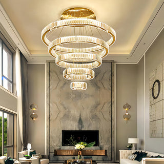 Atupa - 6 Ring Hanging Tiered Ceiling Chandelier