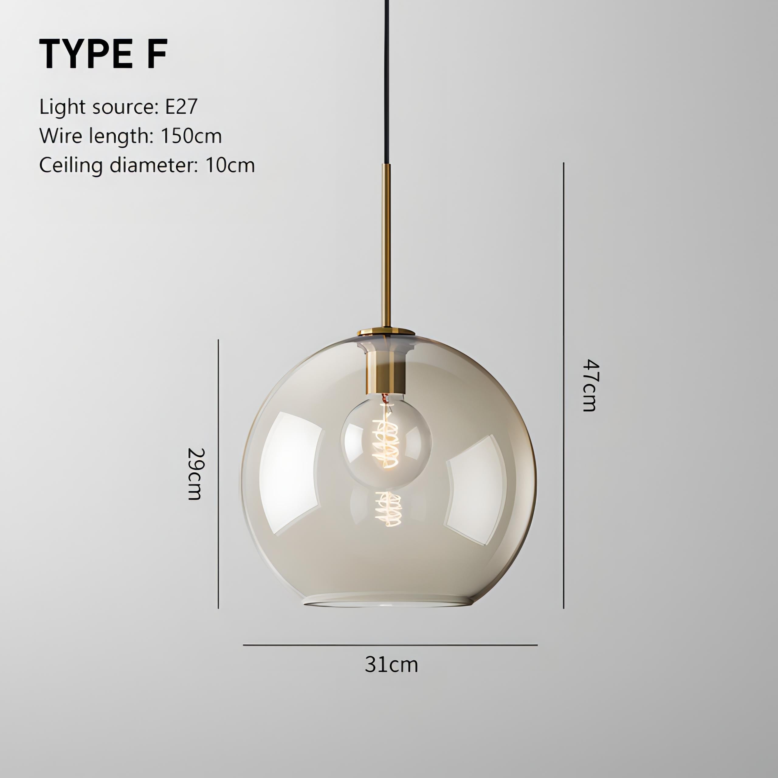Waylor - Hanging Pendant Industrial Glass Lamp