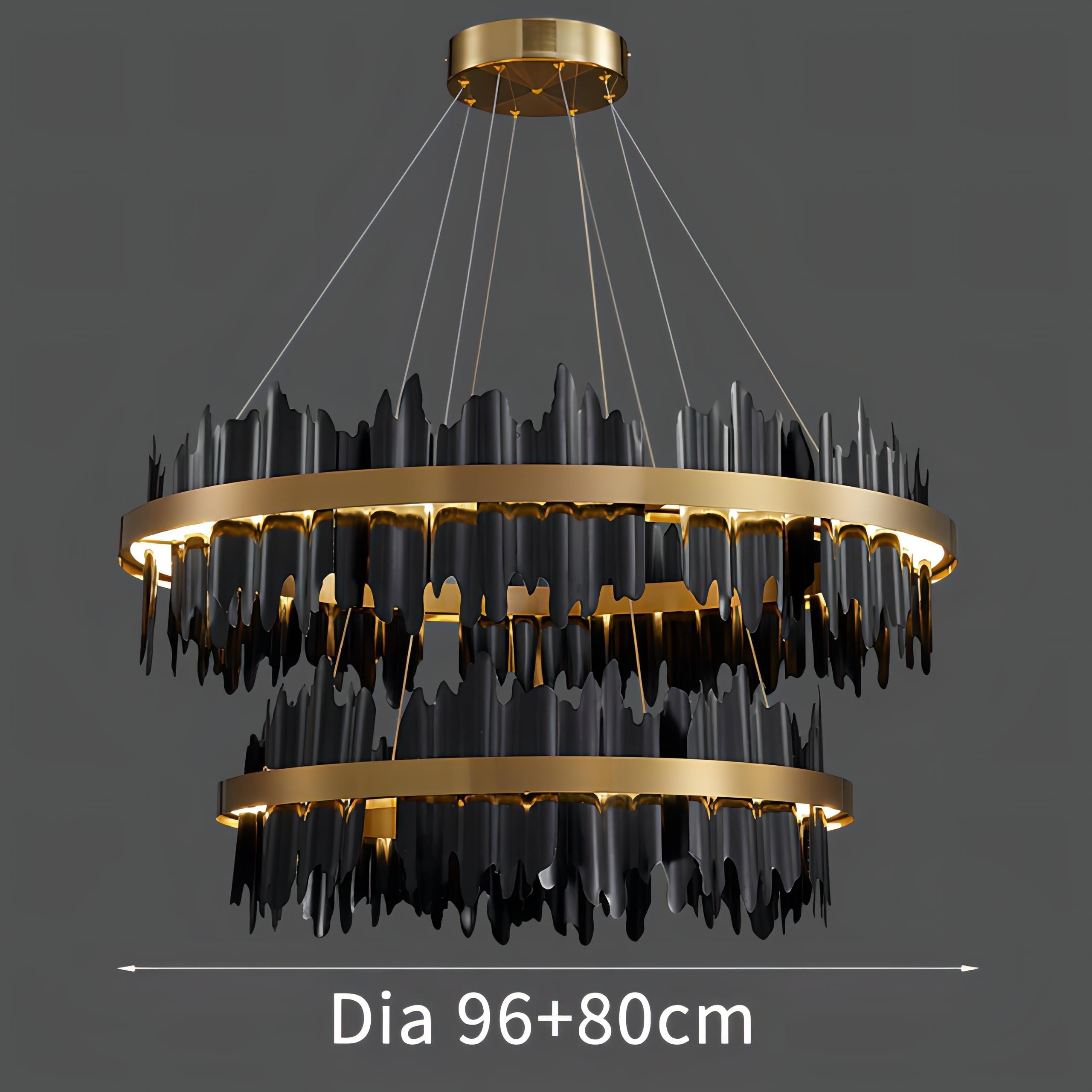 Regina - Circular Hanging Gold Modern Chandelier Ceiling Light