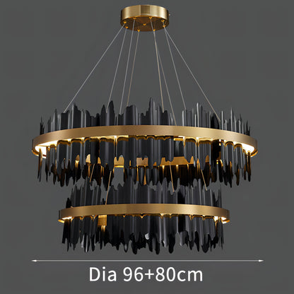 Regina - Circular Hanging Gold Modern Chandelier Ceiling Light