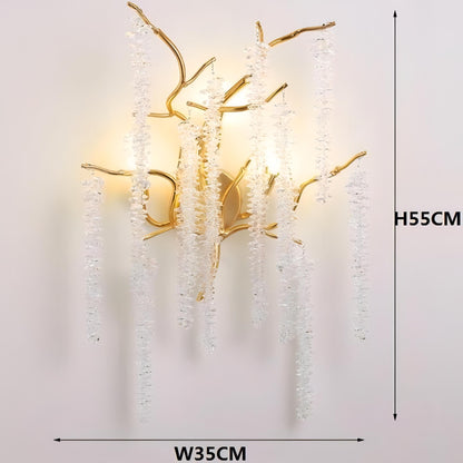 Nueve - Crystal Hanging Tree Wall Light