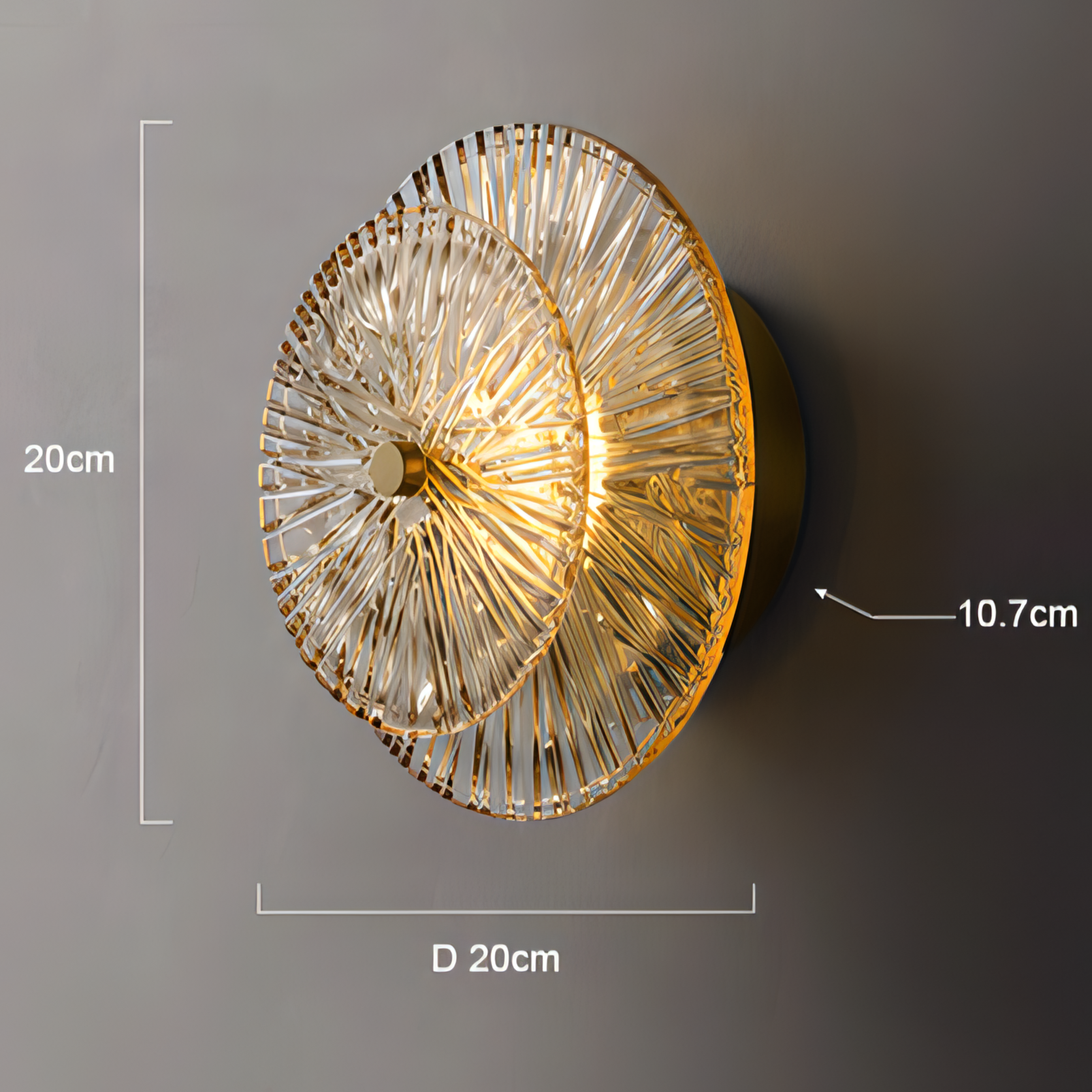 Lausanne - Glass Gold Post Modern Wall Light