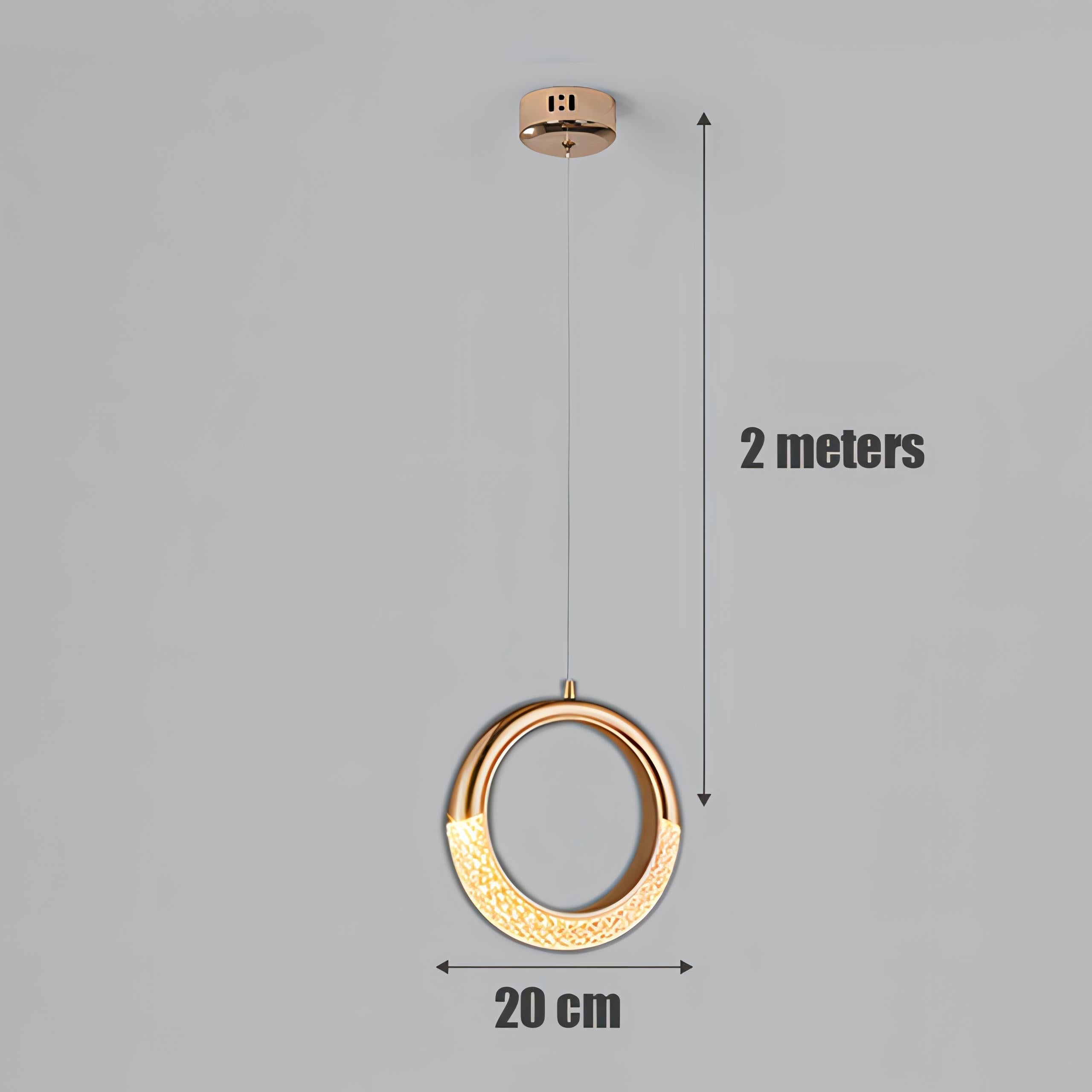 Breena - Modern Round Tube Patterned Glass Hanging Ceiling Light