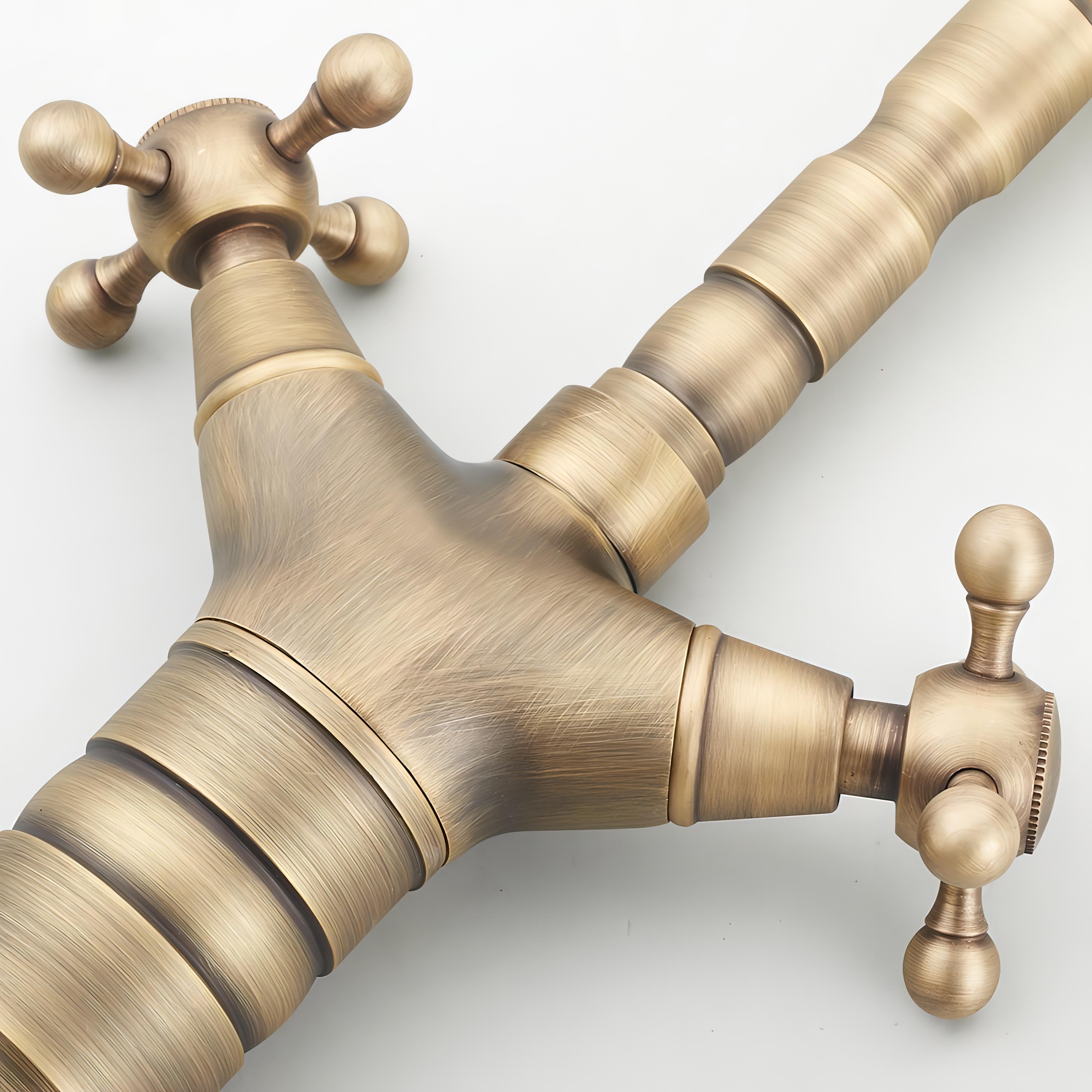 Tia - Antique Brass Dual Handle Basin Tap