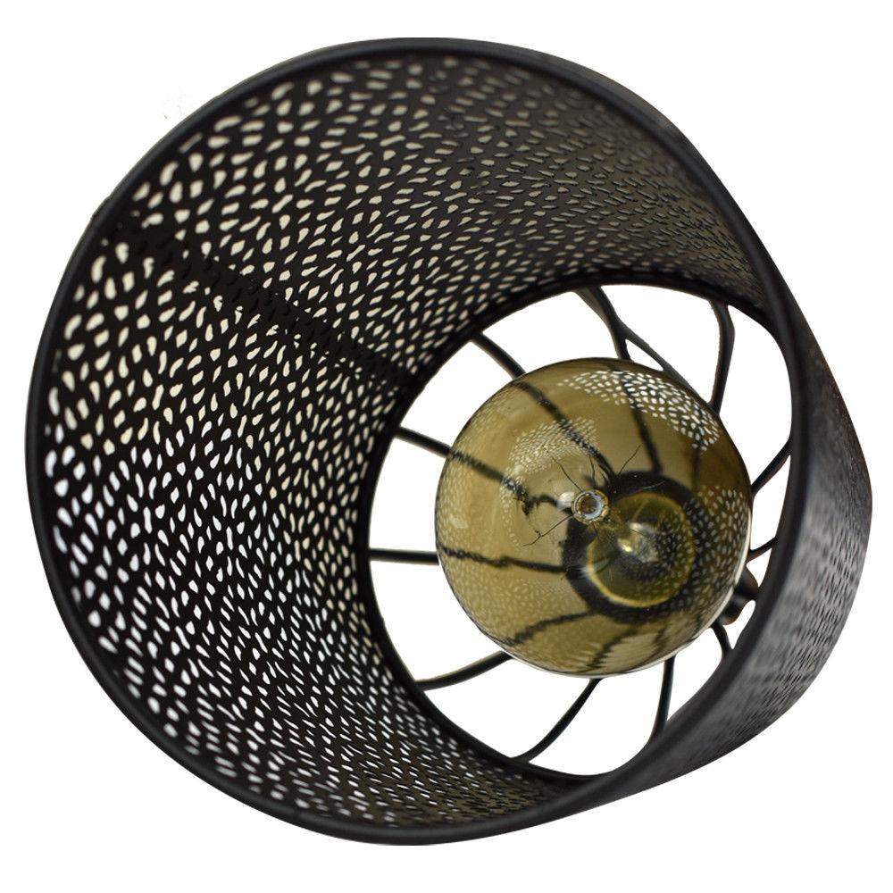 Frankie - Modern Caged Bulb Black Hanging Ceiling Light