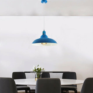 Nichol - Blue Round Metal Hanging Ceiling Light
