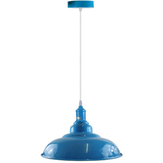 Nichol - Blue Round Metal Hanging Ceiling Light