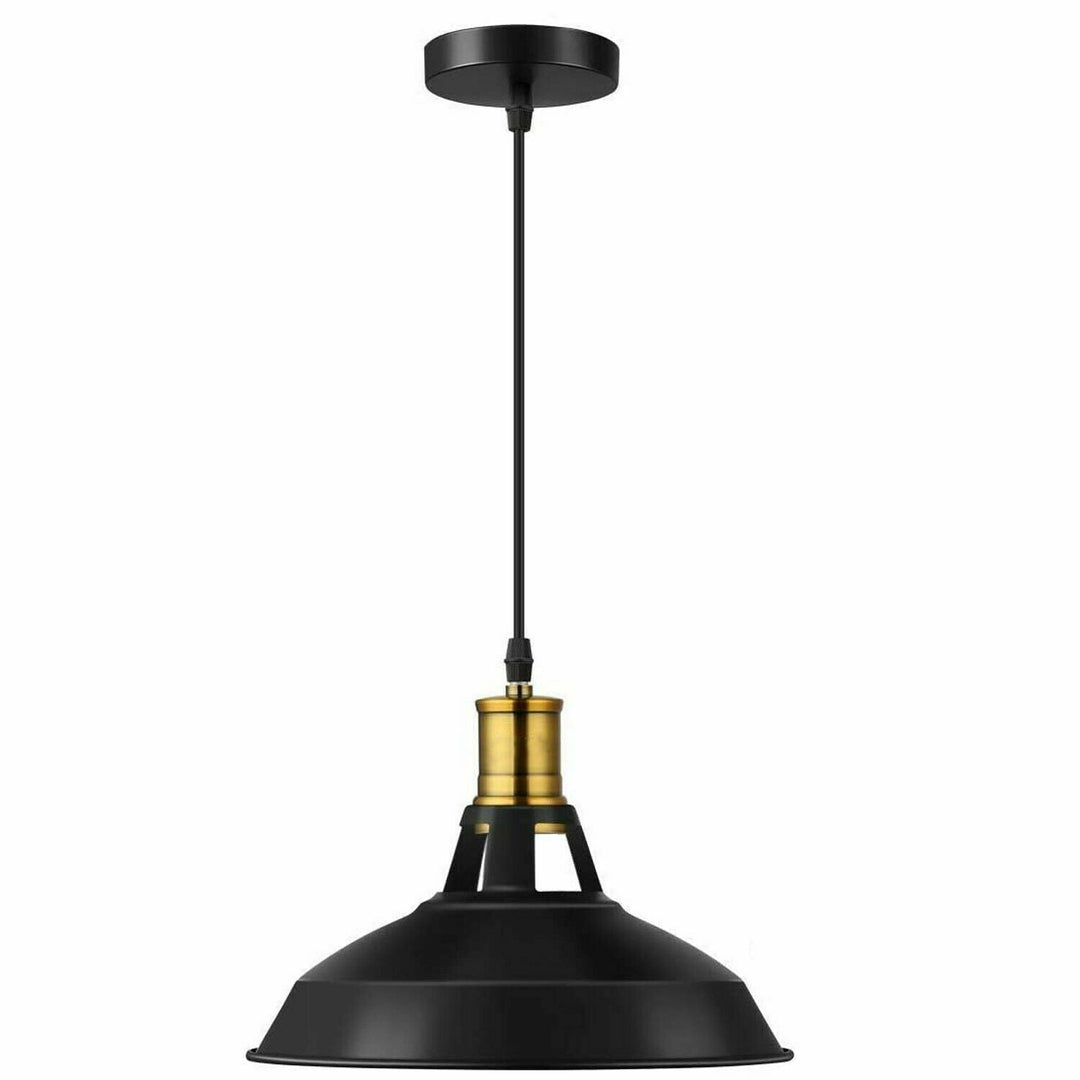 Axl - Industrial Black Round Pendant Light