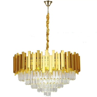 Nguyen - Modern Gold Round Crystal Tiered Ceiling Chandelier