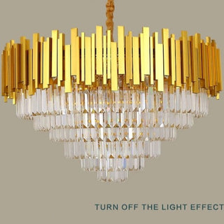 Nguyen - Modern Gold Round Crystal Tiered Ceiling Chandelier