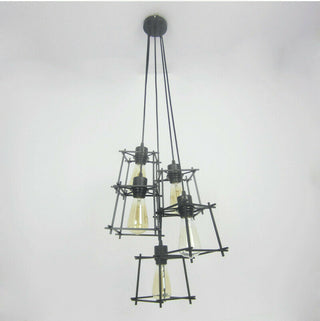 Ruiz - Multi Head Black Cage Pendant Ceiling Light