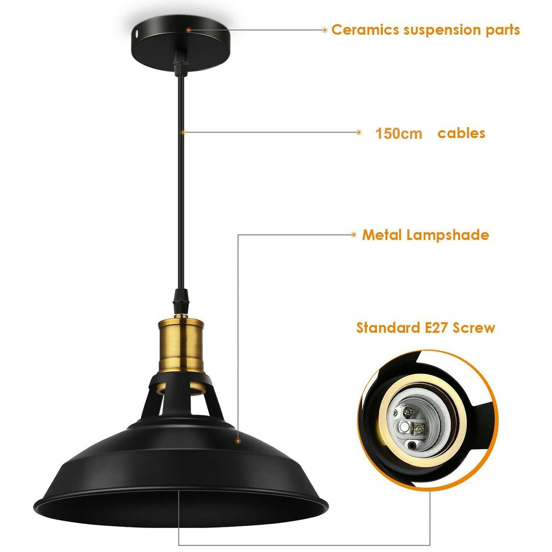 Axl - Industrial Black Round Pendant Light