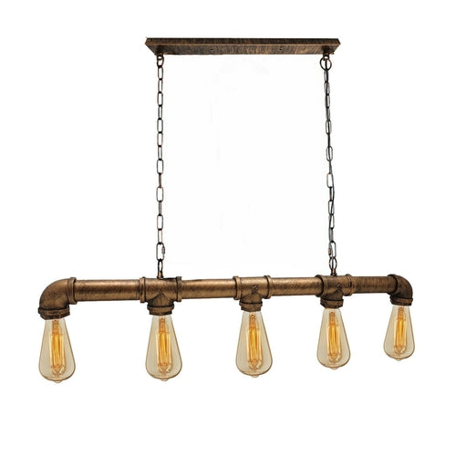 McMahon - Industrial Water Pipe Hanging 5 Head Ceiling Light