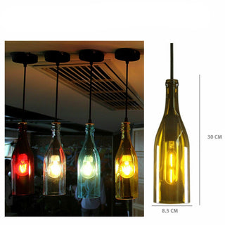 Flemi - Vintage Coloured Wine Bottle Hanging Ceiling Light