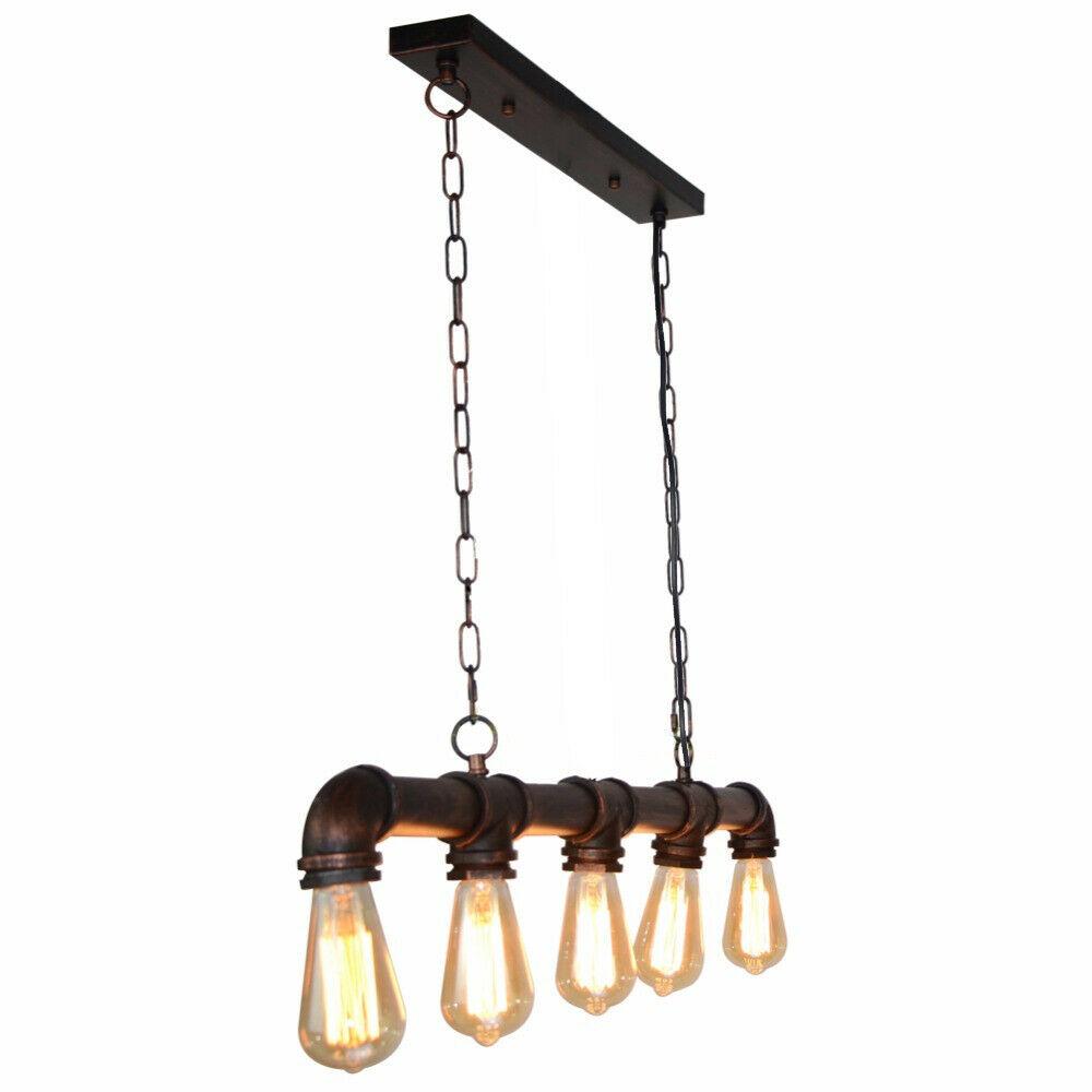 McMahon - Industrial Water Pipe Hanging 5 Head Ceiling Light