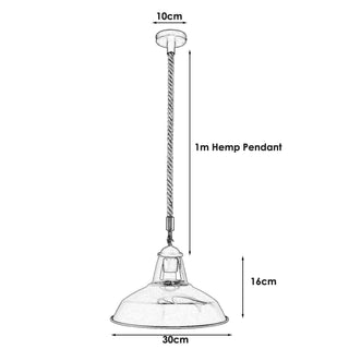 Richa - Hemp Rope Nordic Round Bowl Ceiling Pendant Light