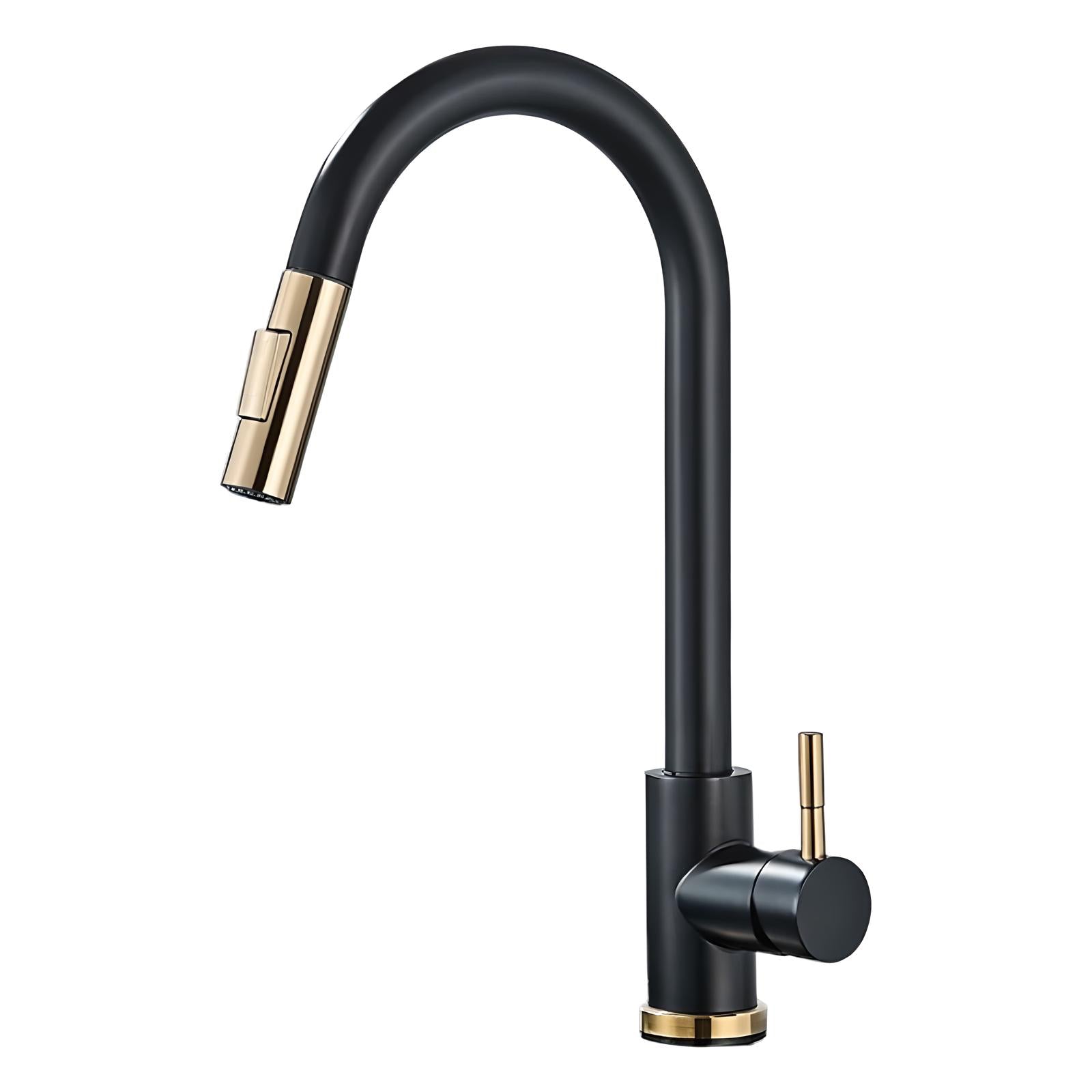 Foley - Kitchen Brushed Gold Pull Out Modern Single Handle Mixer Tap