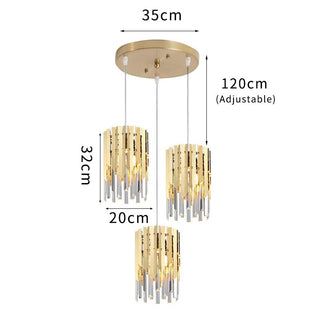 Coleson - Round Gold Crystal Hanging Chandelier