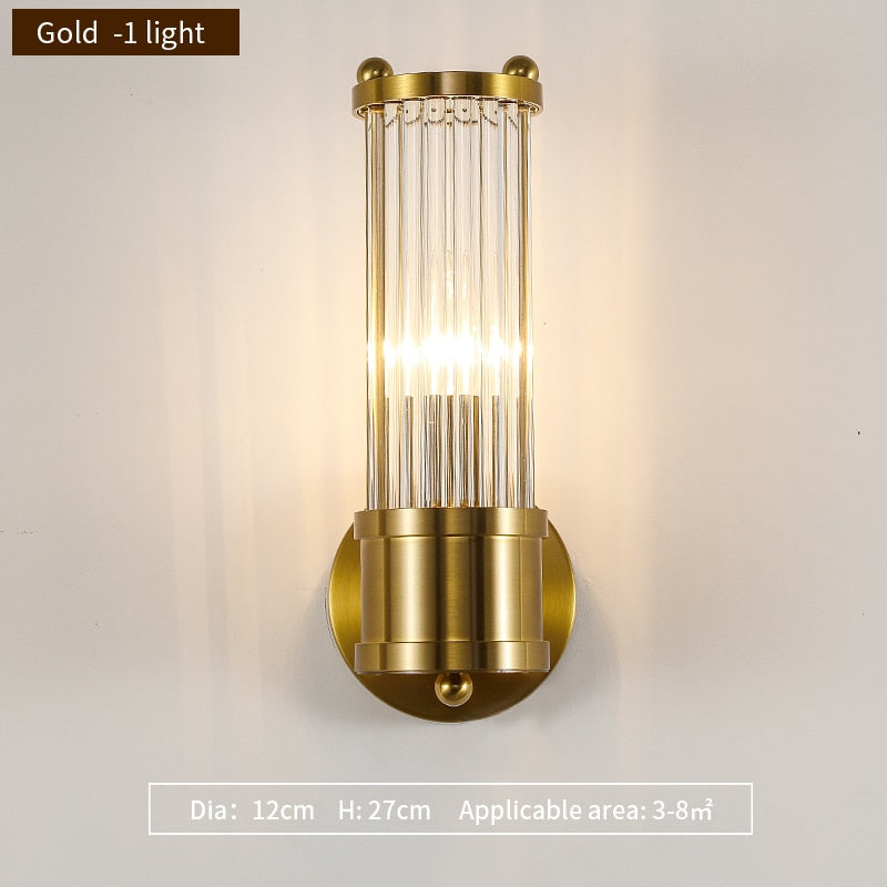 Eliel - Modern Gold Crystal Wall Light