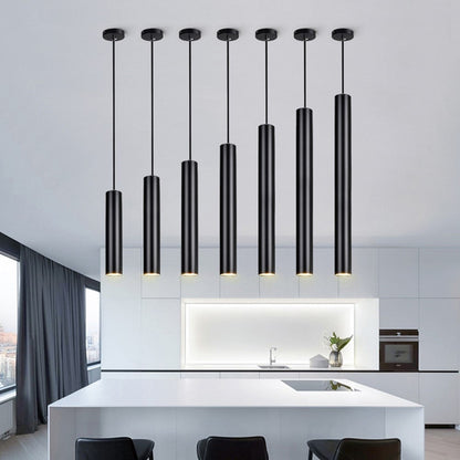 CHANDAKI - Dimmable LED Long Tube Modern Adjustable Cord Pendant Light