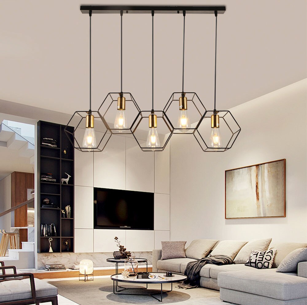 Dominik - Hanging Metal Frame Ceiling Light – Abode Jungle