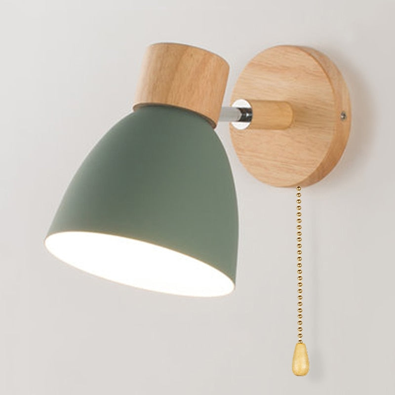 Yadiel - Wood Nordic Hanging Switch Wall Lamp