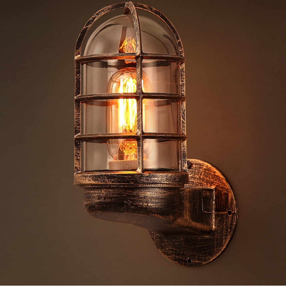 Rocky - Vintage Industrial Cage Wall Light