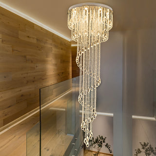 Hamza - Double Spiral Crystal Ceiling Chandelier
