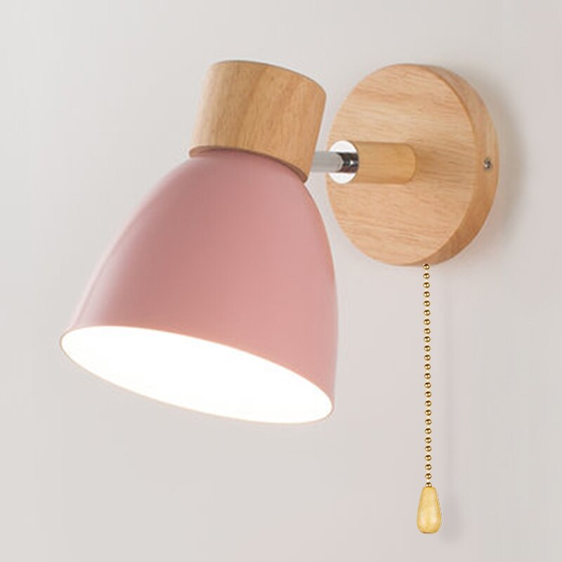 Yadiel - Wood Nordic Hanging Switch Wall Lamp