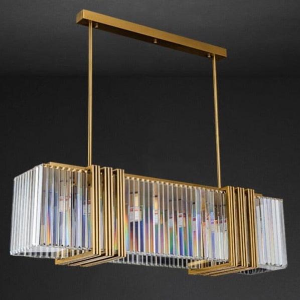 Large rectangular on sale crystal chandelier