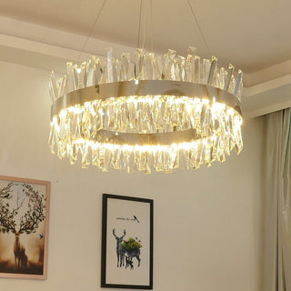 Johan - Crystal Round Hanging Chrome Gold Chandelier