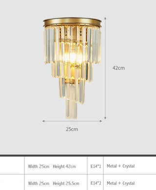 Atreus - Wall Gold Crystal Sconce Wall Light