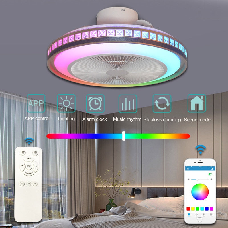 Naira - 50cm Ceiling Fan with LED Light Remote/APP Controlled – Abode ...