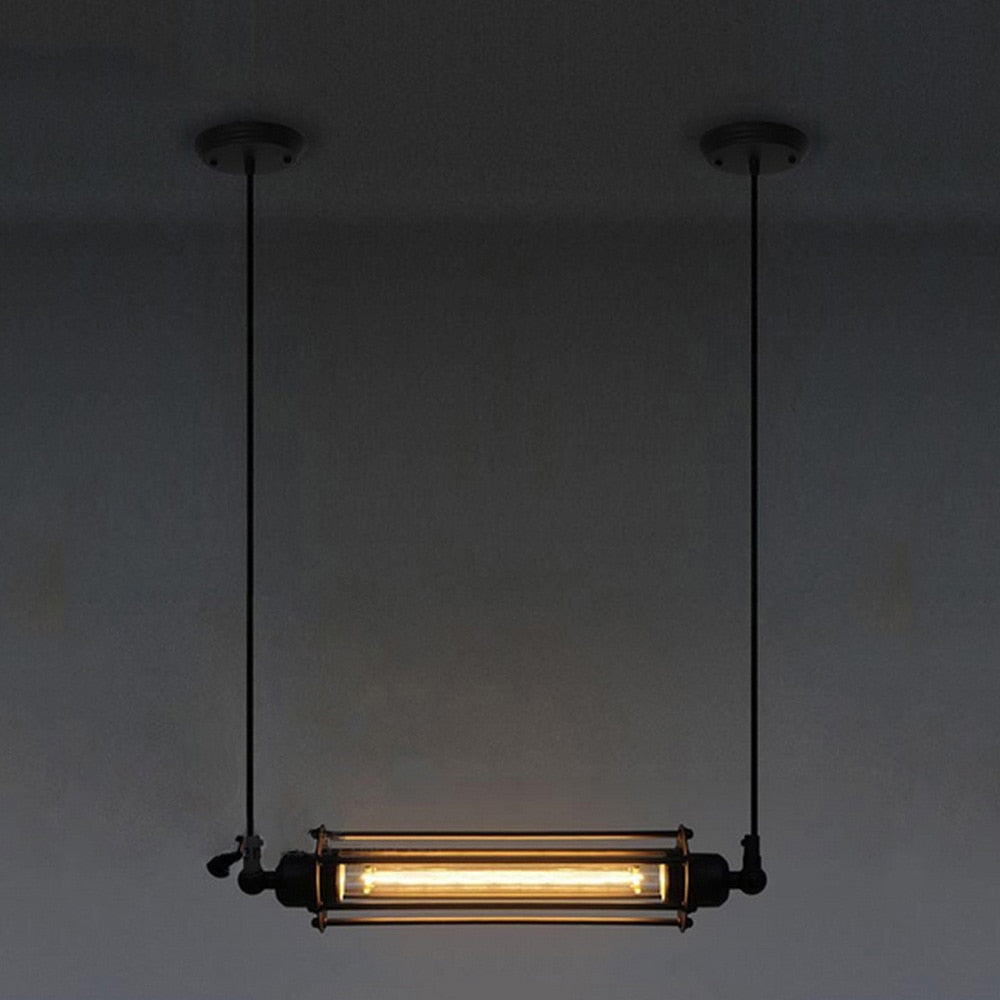 Edwin - Industrial Black Retro Hanging Light Bar