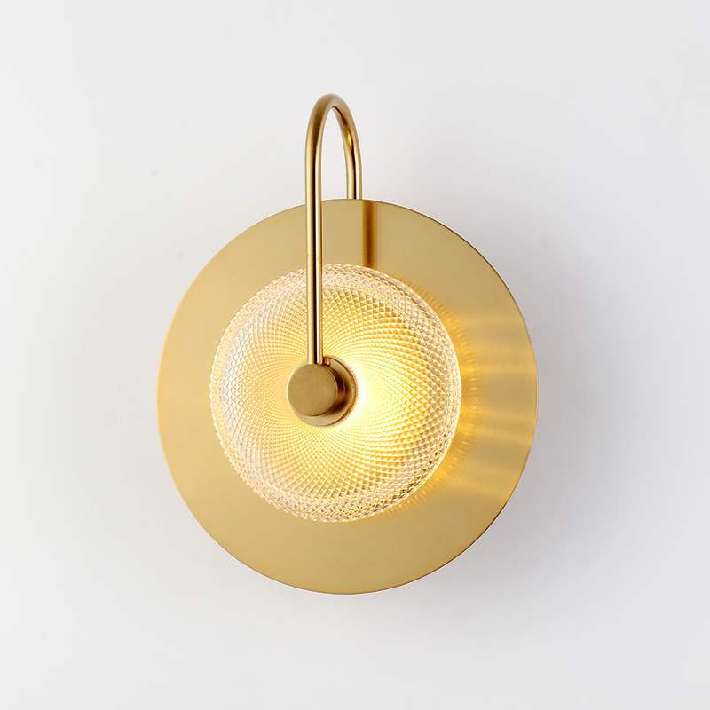 Oaklyn - Round Dish Gold Retro/Modern Wall Light