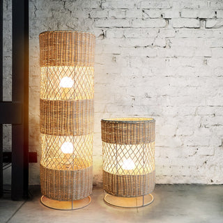 Alaric - Rattan Round Floor & Table Lamp