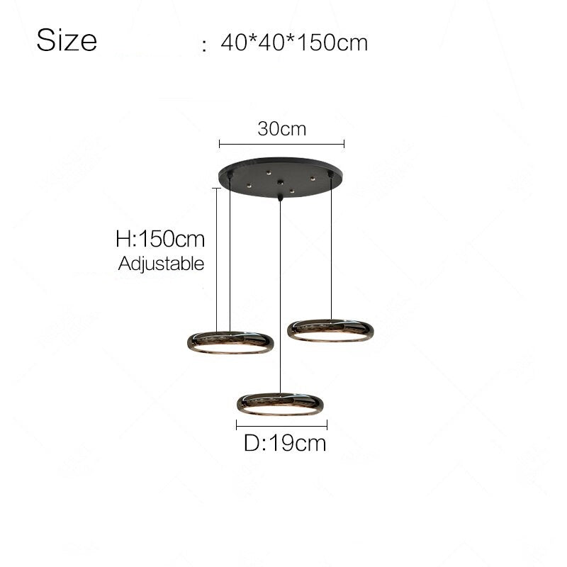 Omari - Modern Multi Head Black Dish Hanging Round Ceiling Light