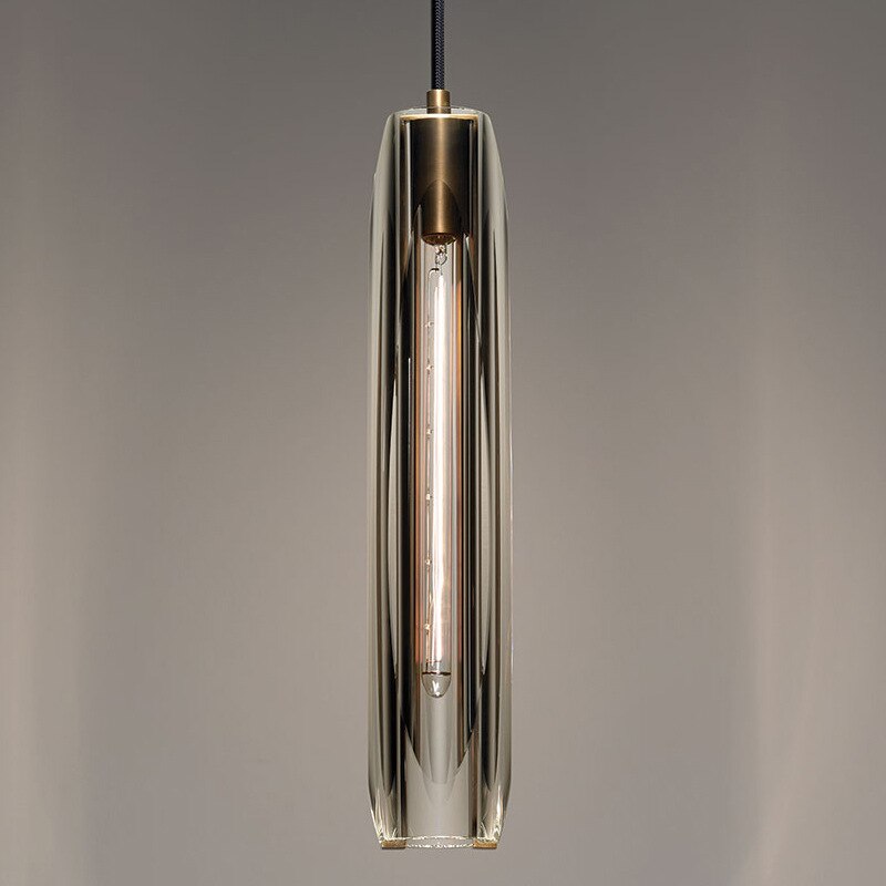 Maxwell - Crystal Vertical Tube Shade Hanging Pendant Ceiling Light