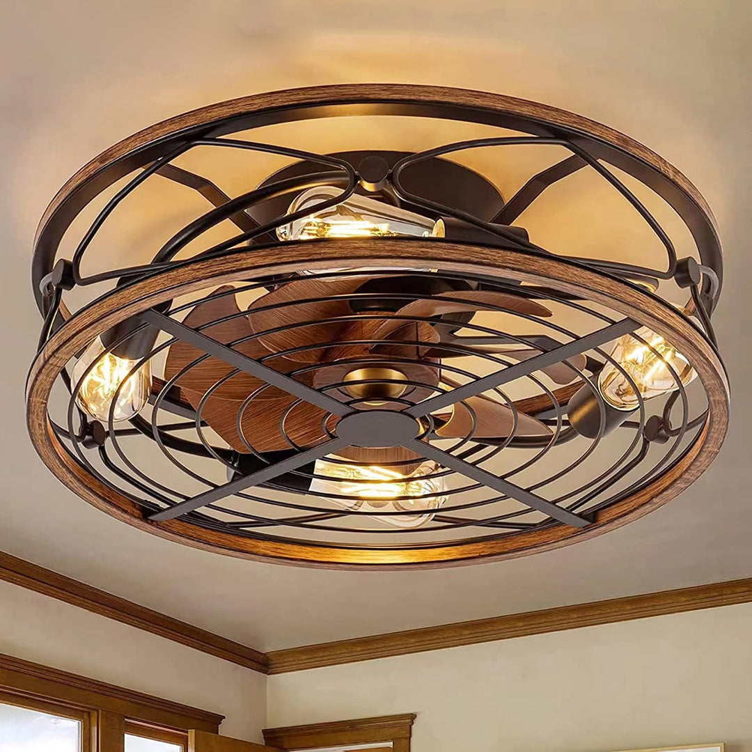 Zuri - Industrial Style Ceiling Fan with 4 Bulb Light