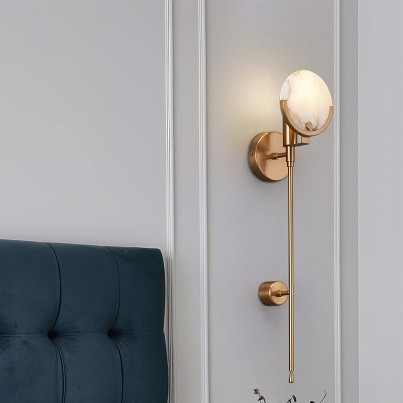 Amari - Gold Modern Marble Shade Wall Light