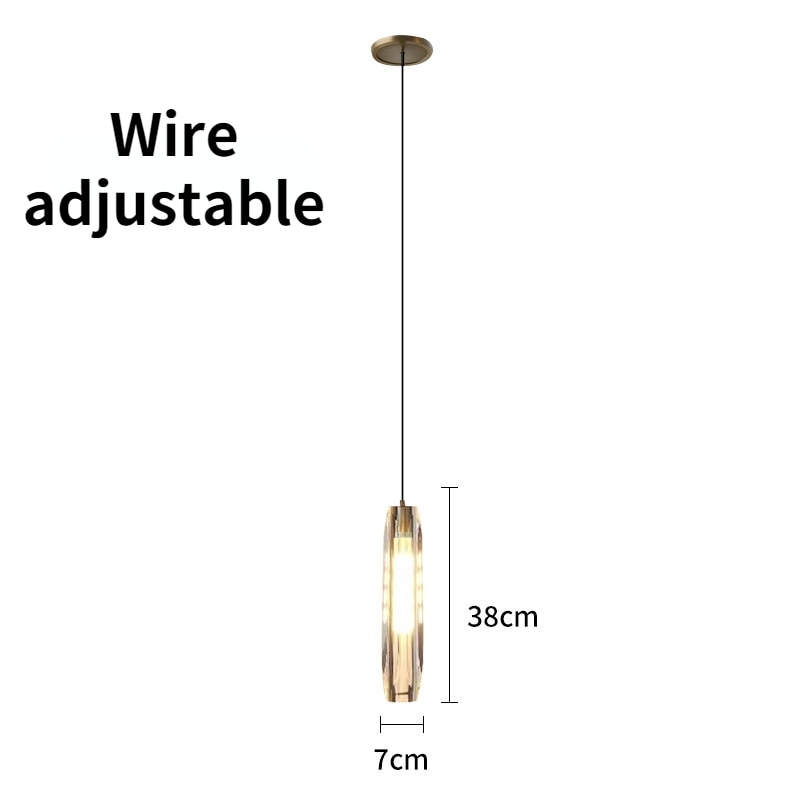 Maxwell - Crystal Vertical Tube Shade Hanging Pendant Ceiling Light